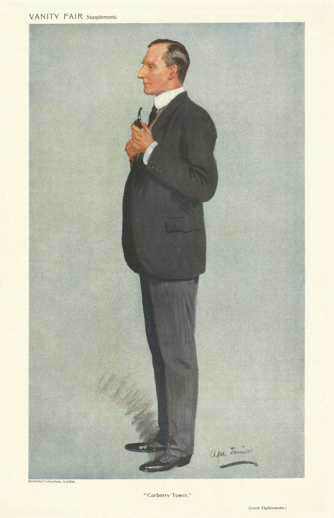 VANITY FAIR SPY CARTOON Sidney Herbert Elphinstone 'Carberry Tower'. Ape Jr 1911